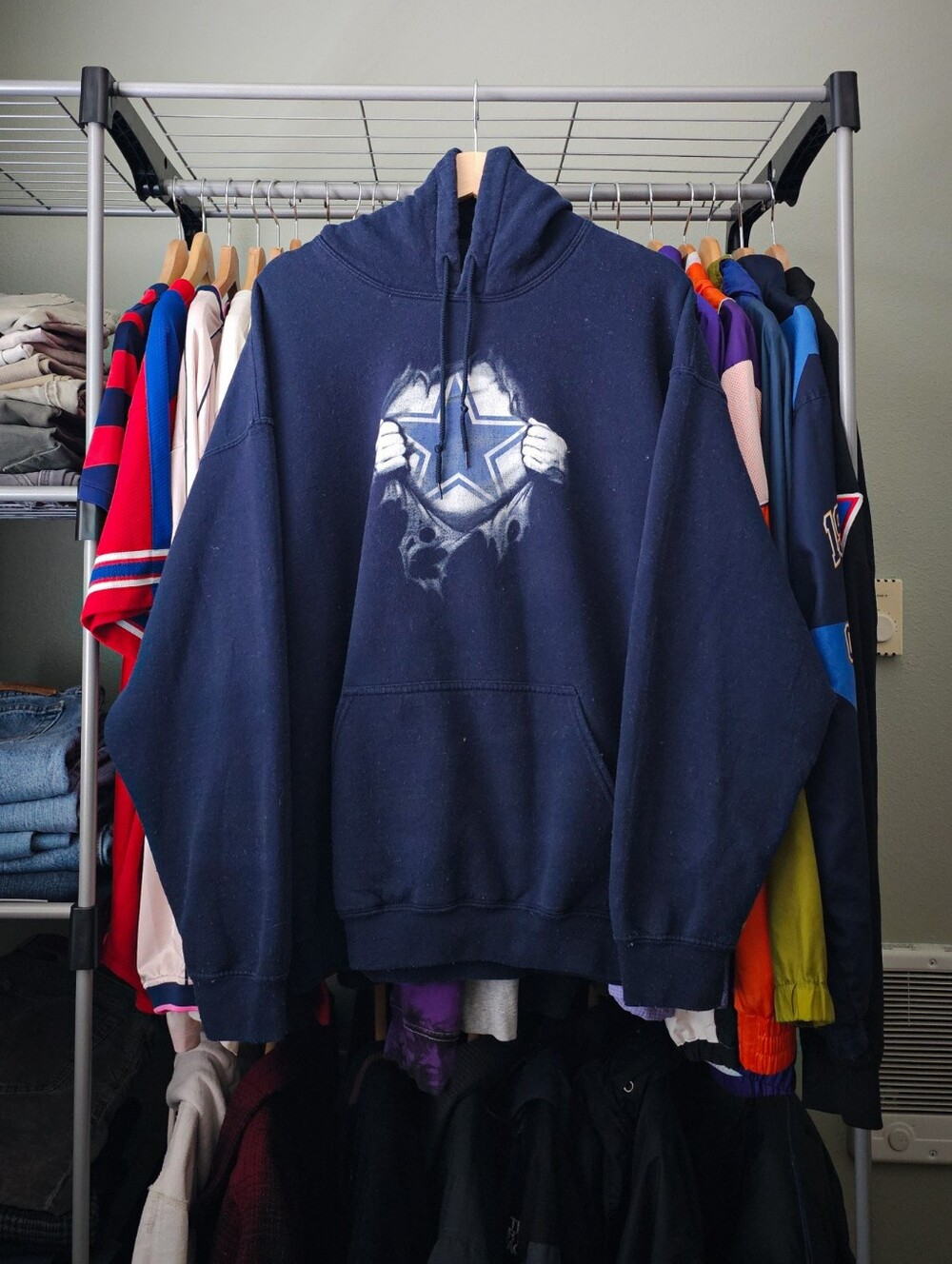 Gildan Heavy Blend Men's Dallas Cowboys NFL Navy Hoodie Size XL